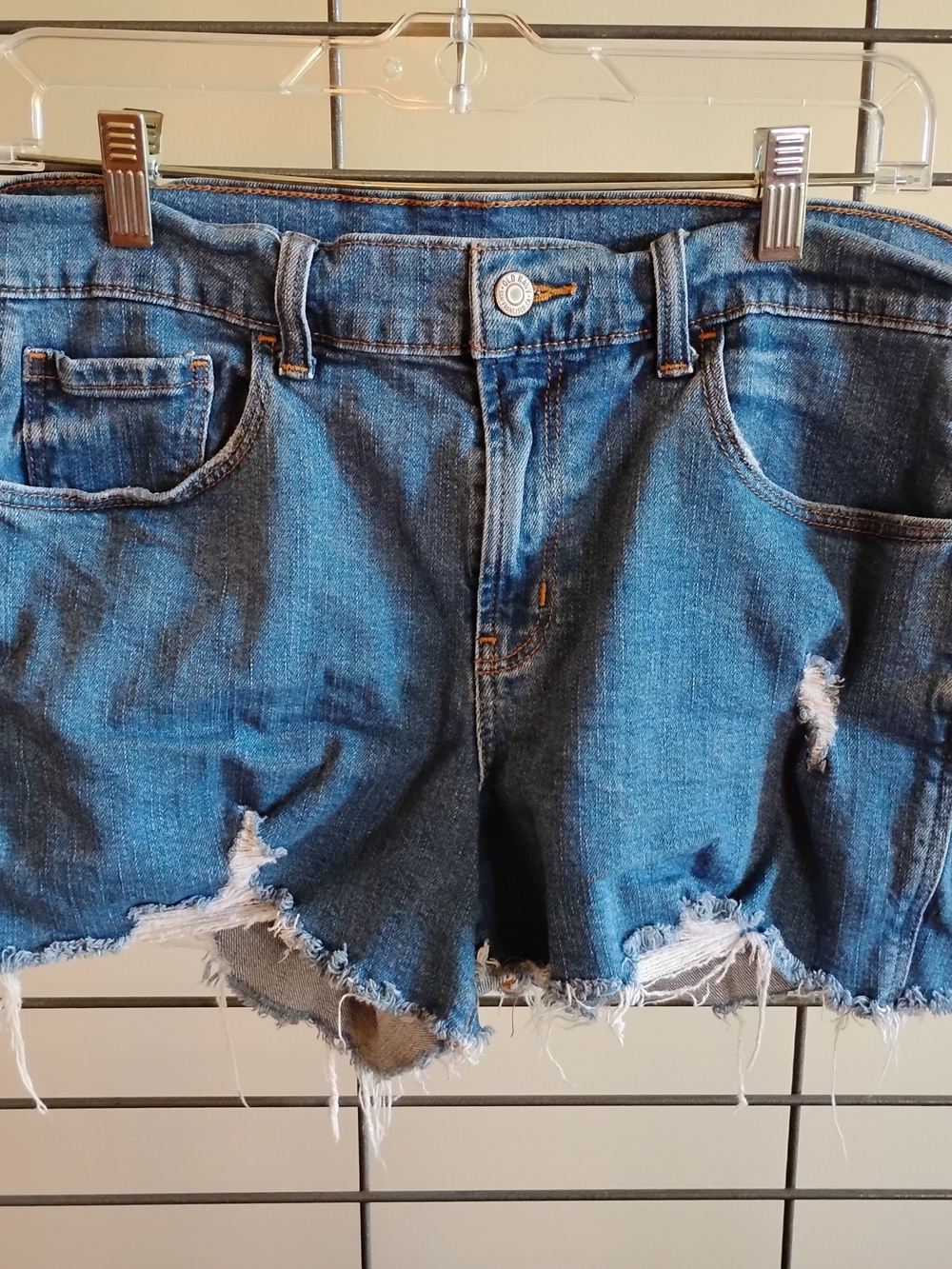 Old Navy Blue Distressed Denim Cutoff Shorts